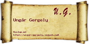 Ungár Gergely névjegykártya